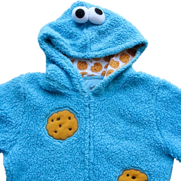 Cookie Monster Costume Adult Size Small Sesame Street 1-Piece Suit HALLOWEEN - Picture 1 of 4